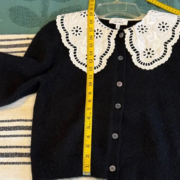 & Other Stories Alpaca Embroidered Statement Collar Knit Cardigan Med - Picture 9 of 11